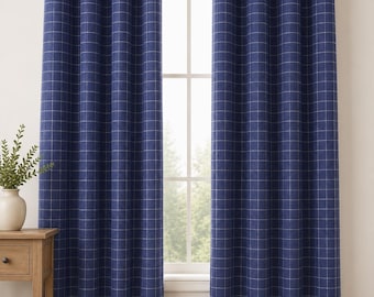 Pair P Kaufman Designer Linen curtains panels drapes cafe curtains OR 1 valance blue green red yellow