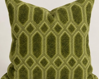 Decorative throw pillow cover in Velvet Zinnia Fern throw pillow, pillow case lumbar zipper closure