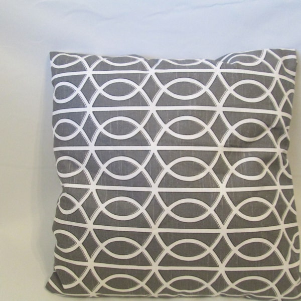 One designer decorative throw pillow cover charcoal grey Dwell studio Bella Porte toss pillow 14x14 16x16 18x18 20X20 22x22"