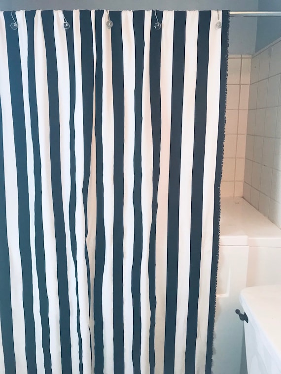 Fabric Shower Curtain 72 Wide Premier Print Black And Etsy