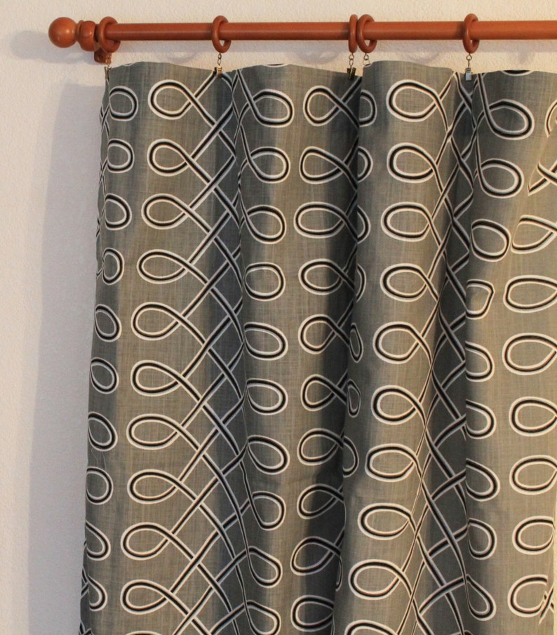 Pair Of 50 Wide Robert Allen Multi Loop Drapes In Grey Etsy