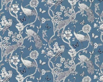 Cortinas de lino con paneles para cafetería, de 24, 63, 72, 84, 96, 108 y 120 pulgadas de largo o 1 cenefa con estampado floral azul y verde, fabricadas en EE. UU.