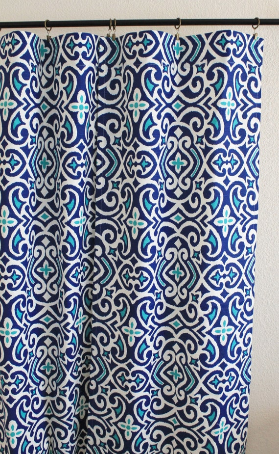 Curtains Pair 25 Wide Dwell Studio Damask Rod Pocket Etsy