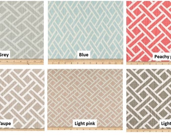 Cortina de ducha de tela de 183 cm de ancho, colección Eastwood, con estampado Premier, en gris, rosa, azul y gris topo.