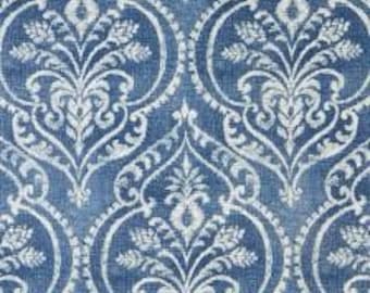 Magnolia Fabric Bellamy Navy Fabric by the yard - blue upholstery drapery fabric