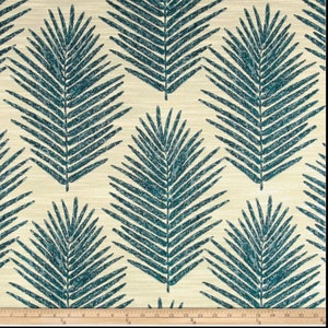 Pair 25 OR 50&quot; wide Jacquard Palm seaspray panels drapes cstom cafe curtains floral 24 36 63 72 84 96 108 120 132&quot; long blue valance blue
