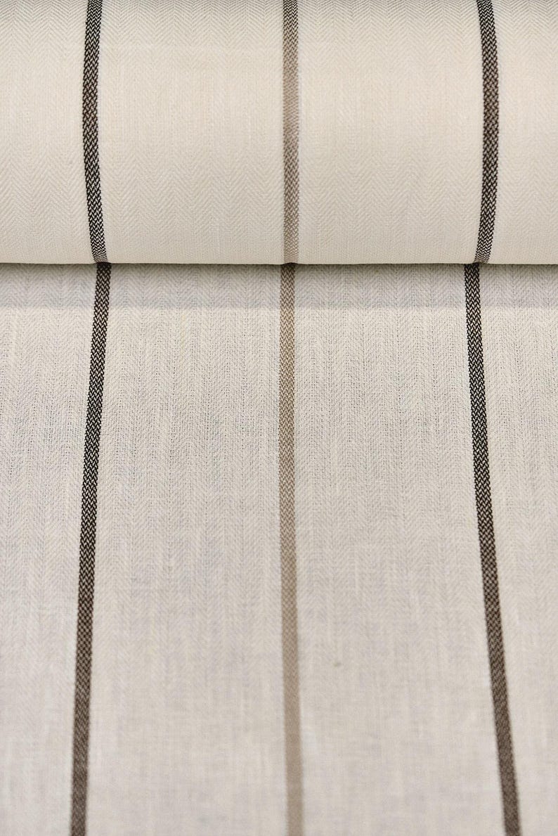 Pair of 25" and 50" wide 100% Herringbone Yarn Dyed Linen curtains panels drapes OR 1 valance (USA made) image 6