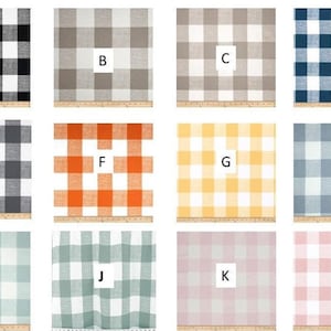 Fabric shower curtain 72&quot; wide Premier Print Anderson Buffalo 72x72 72x84 72x96 mint blue grey navy yellow black white ecru orange