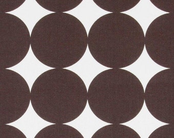 Pair of 25" wide Dwell Studio dotscape brown and white fabric  rod panels, drapes, curtains. Sizes 25x63" 25x84" 25x96" or 25x108"