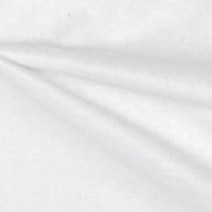 May include: A plain white fabric background with a smooth texture.