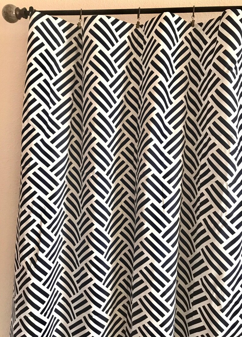 Pair 25 OR 50" wide Navy blue basketweave rod pocket curtains drapes 63 84 96 108 120" cafe curtains add grommets lining OR Valance image 1