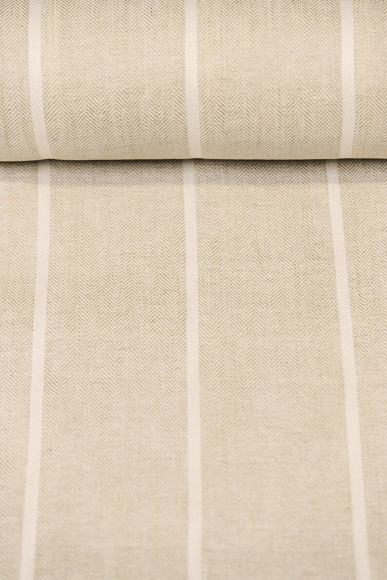 Pair of 25" and 50" wide 100% Herringbone Yarn Dyed Linen curtains panels drapes OR 1 valance (USA made) image 4