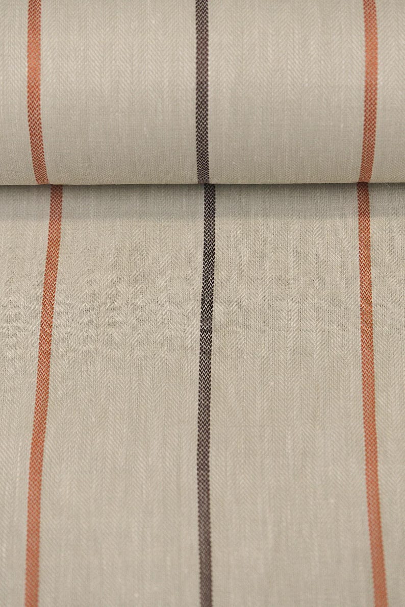 Pair of 25" and 50" wide 100% Herringbone Yarn Dyed Linen curtains panels drapes OR 1 valance (USA made) image 7
