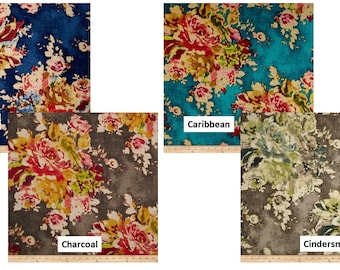 Funda de almohada floral Covington Venus Basketweave azul gris, almohada decorativa de diseño, 16x16" (40x40 cm), almohada lumbar de 18x18".