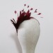 Wine Red Feather Headband Fascinator Burgundy Maroon Feathers Wedding Bridesmaids Hair Accessory Black Brunette Blonde Gold Silver 'Luna'
