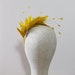 Mustard Yellow Feather Headband Fascinator Feathers Wedding Bridesmaids Bridal Hair Accessory Black Brunette Blonde Gold Silver 'Luna'