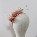 Nude Salmon Dusky Pink Feather Headband Fascinator Feathers Wedding Bridesmaids Hair Accessory Black Brunette Blonde Gold Silver 'Luna'