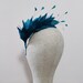 Teal Blue Green Feather Headband Fascinator Feathers Wedding Bridesmaids Hair Accessory Black Brunette Blonde Gold Silver 'Luna'