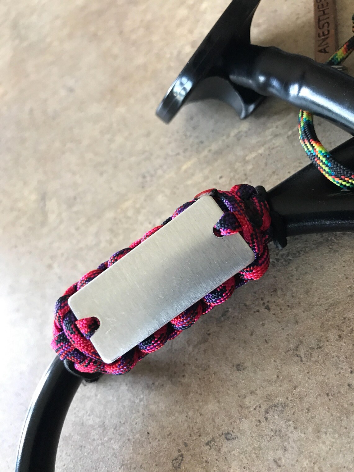 Custom Stethoscope Paracord ID Tag W/ Hand Stamped Name Etsy