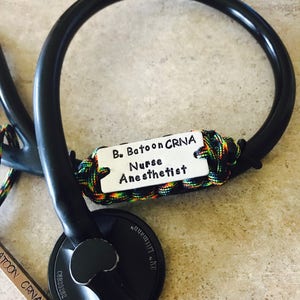 Custom stethoscope paracord ID tag