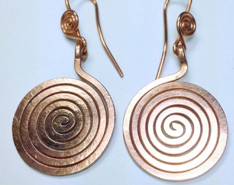 Earrings Copper Spiral the spiral