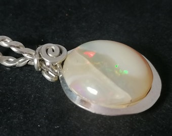 Mexican fire opal small pendant