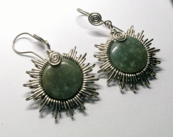 Earrings jade sun princesa