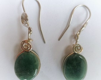 Jade Princess earrings in silver