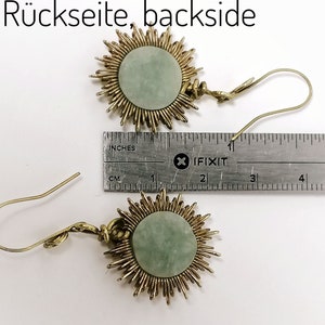 Earrings sun bright jade brass image 5