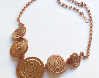 Chain of copper spirals "copper"