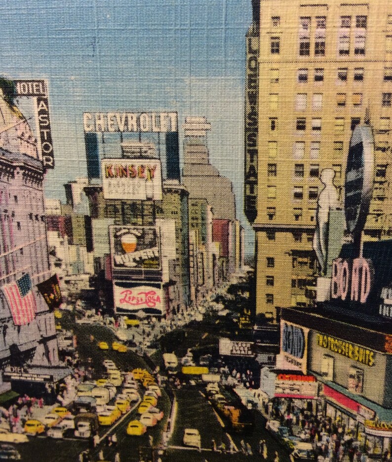 Mid Century New York City Post Card Linen Postcard of Times Square Travel Ephemera Collectible Souvenirs Memorabilia Vintage Postcards