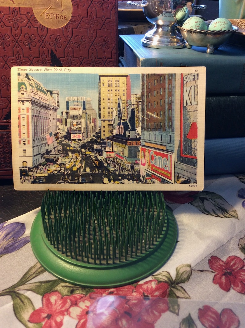 Mid Century New York City Post Card Linen Postcard of Times Square Travel Ephemera Collectible Souvenirs Memorabilia Vintage Postcards