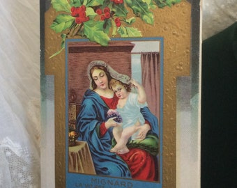 Christmas Postcard, John Winsch Postcard, Mignard Postcard, Scrapbooking, Assemblage