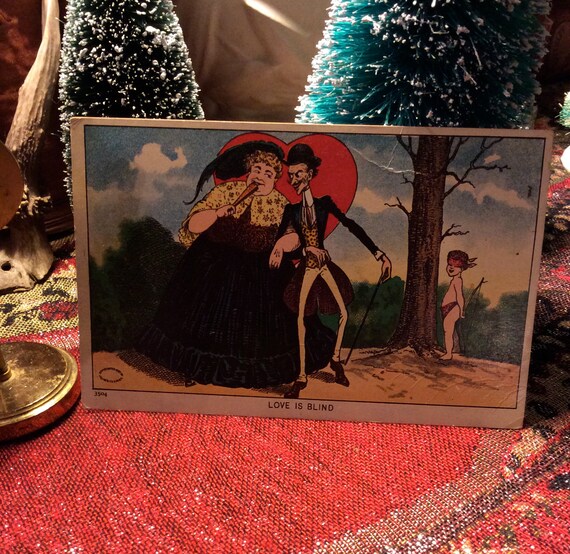 Anthropomorphic Postcard Valentine Card Love Card Antique ...