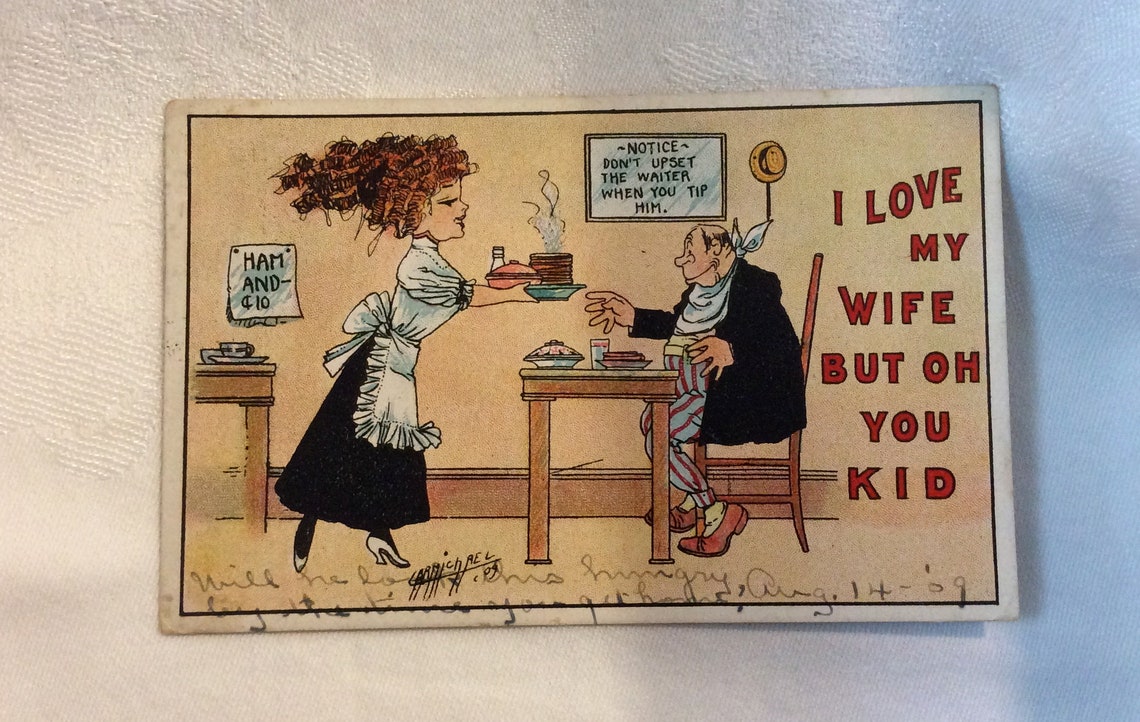 I Love My Wife but Oh You Kid Postcards Carmichael Postcards Etsy