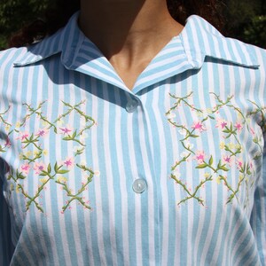 Vintage Painted Blue Pinstripe Button Shirt image 4