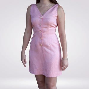 Vintage Pink Silk Double V Dress