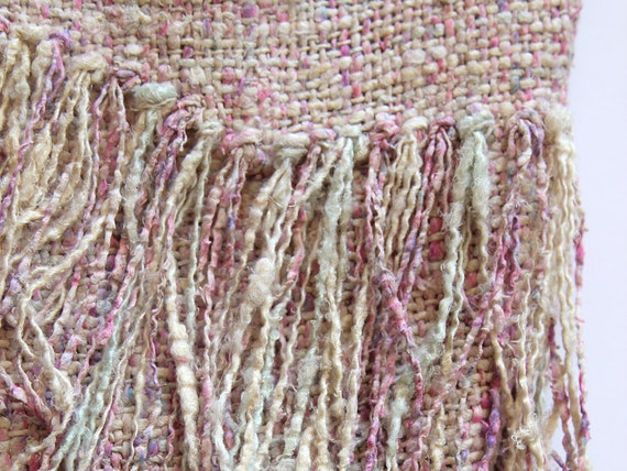 Vintage Pink Cream Fringe Tweed Jacket - image 4