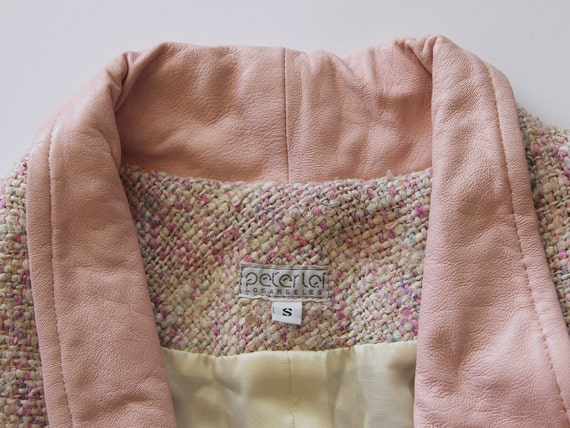 Vintage Pink Cream Fringe Tweed Jacket - image 5