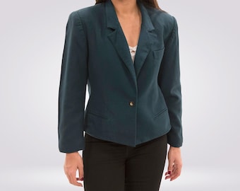 Dark Green Crop Blazer