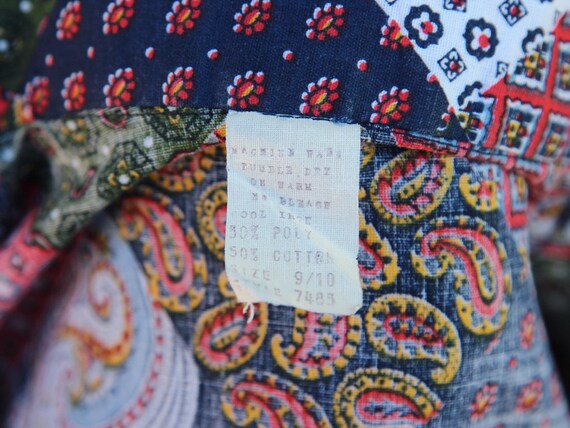 Vintage Wing Collar Patchwork Blouse - image 3