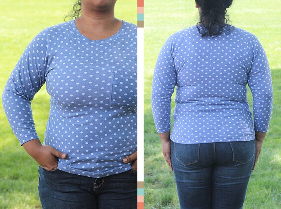 denim polka dot shirt