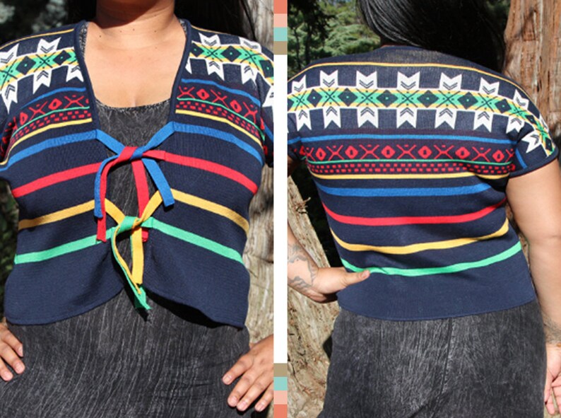 Unique Vintage Multi Color Tie Vest 画像 1