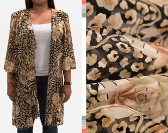 Vintage Animal Print Rose Jacket or Robe