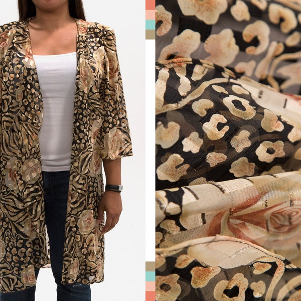 Vintage Animal Print Rose Jacket or Robe