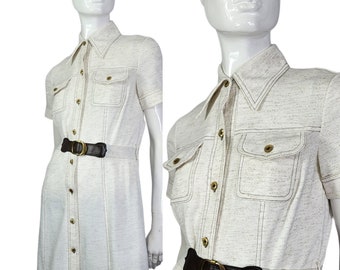 Vintage 70sButte Knit Belted Dress Small