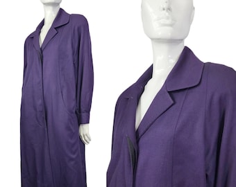 Vintage  Dalmys Purple Long Light Virgin Wool Swing Coat Large