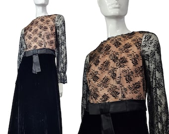 Vintage Neusters Long Black Evening Dress