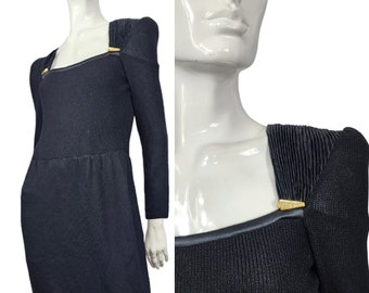 Vintage 70s 80s Black Knit St. John Dress XS/S