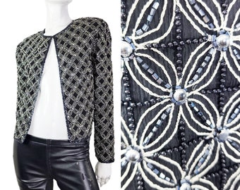 Chaqueta de noche vintage con cuentas de Papell Boutique, talla pequeña